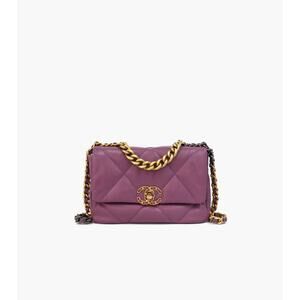 CHANEL Small Purple Leather 19 Bag C-A25955